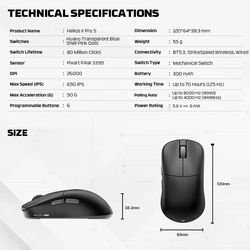 FANTECH HELIOS II PRO Three-mode Wireless Mouse